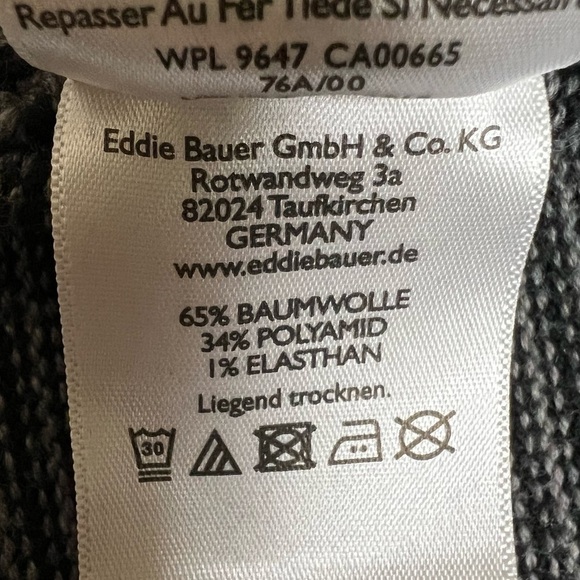 Eddie Bauer Black & Gray Striped Full Zip Mock Neck Knit Sweater - Size Medium - Picture 14 of 15